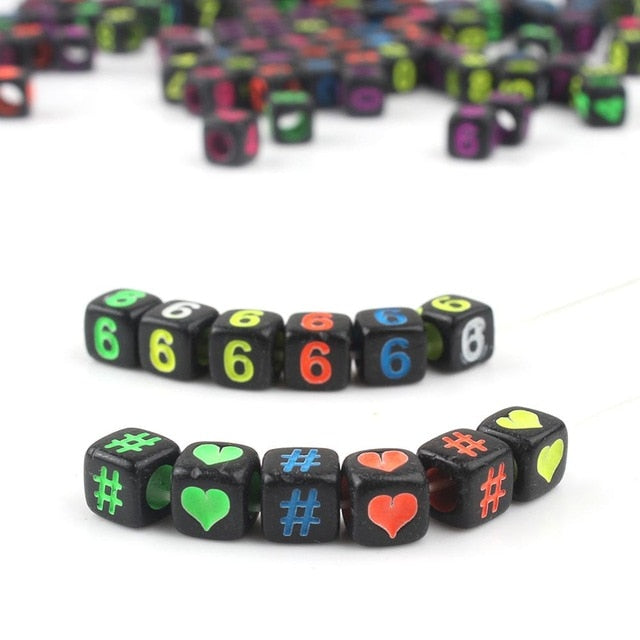 Mixed Letter Acrylic Beads