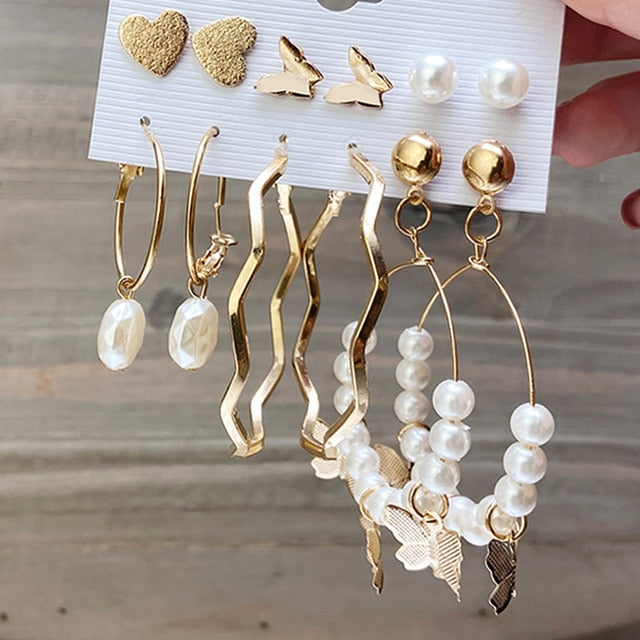 NandE Pearl Earrings Set