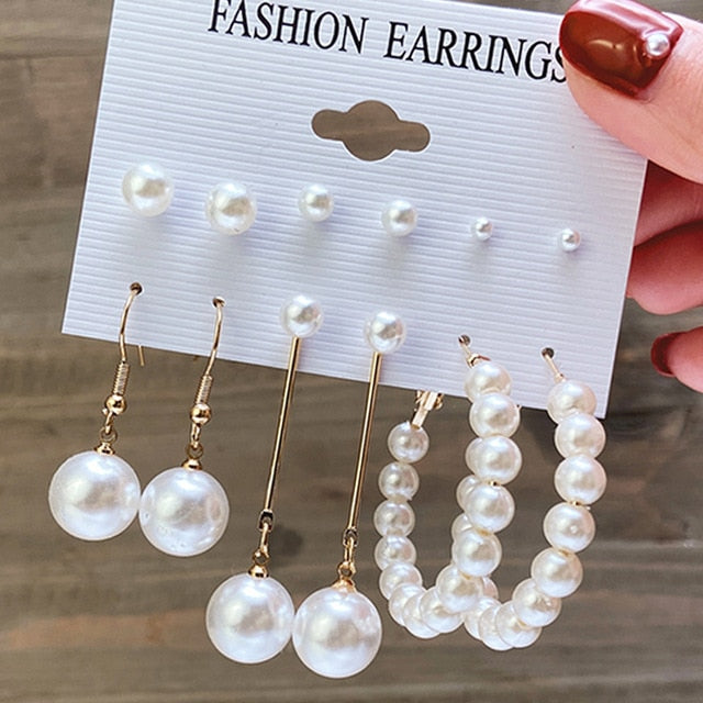 NandE Pearl Earrings Set