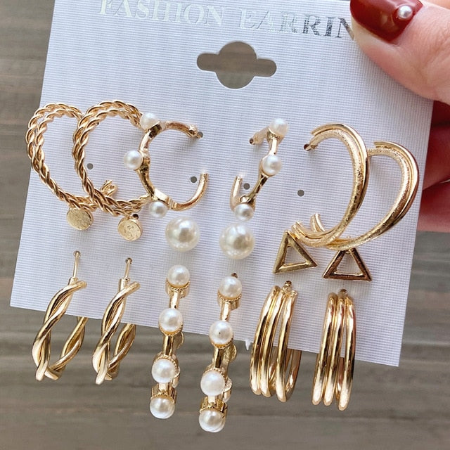 NandE Pearl Earrings Set