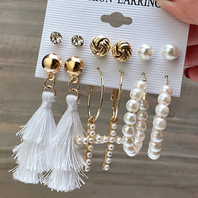 NandE Pearl Earrings Set