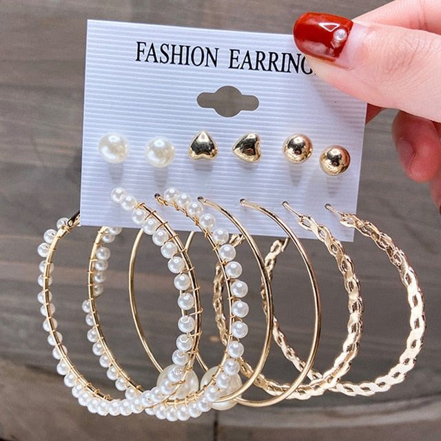 NandE Pearl Earrings Set