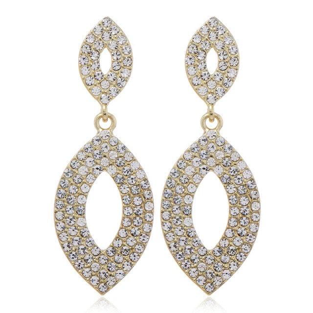 New Luxury Rhinestone Crystal Long Tassel Earrings