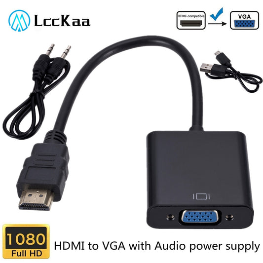 HD 1080P HDMI To VGA Cable Converter