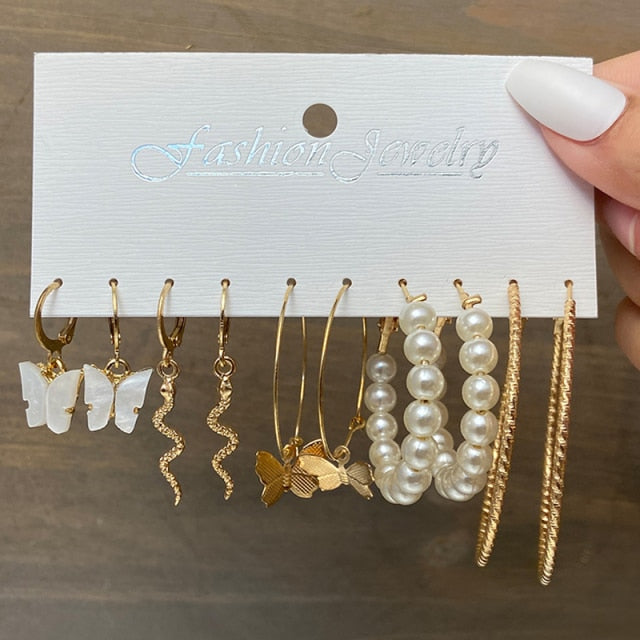 NandE Pearl Earrings Set