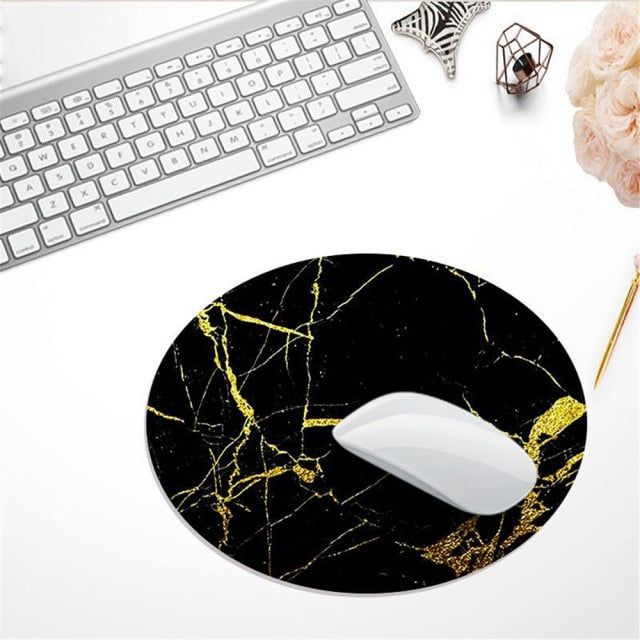 NandE Round Marble Mouse Pad