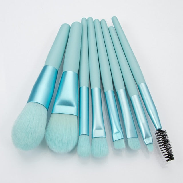 NandE 8pcs Portable Makeup Brushes Set