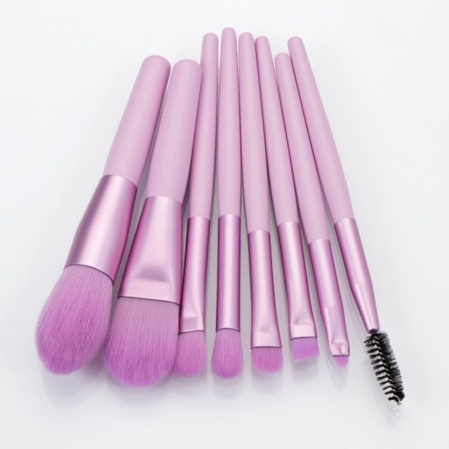 NandE 8pcs Portable Makeup Brushes Set