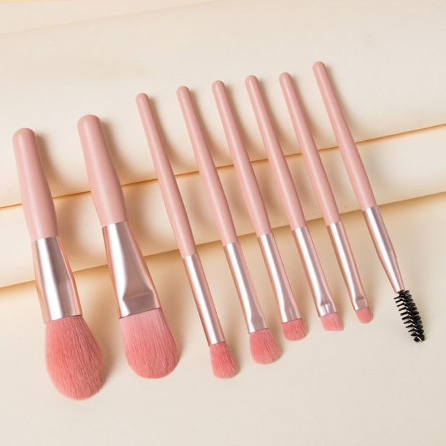 NandE 8pcs Portable Makeup Brushes Set