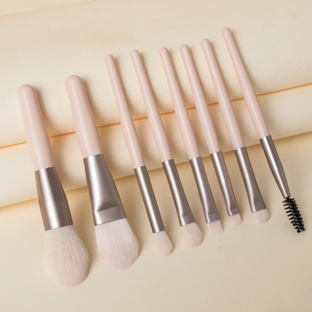 NandE 8pcs Portable Makeup Brushes Set