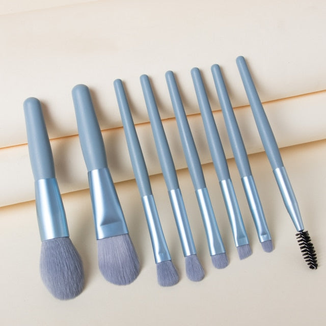 NandE 8pcs Portable Makeup Brushes Set