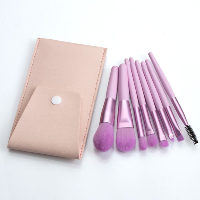 NandE 8pcs Portable Makeup Brushes Set