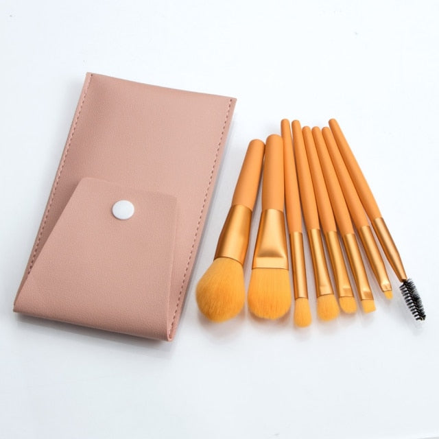 NandE 8pcs Portable Makeup Brushes Set