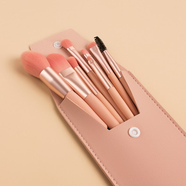 NandE 8pcs Portable Makeup Brushes Set