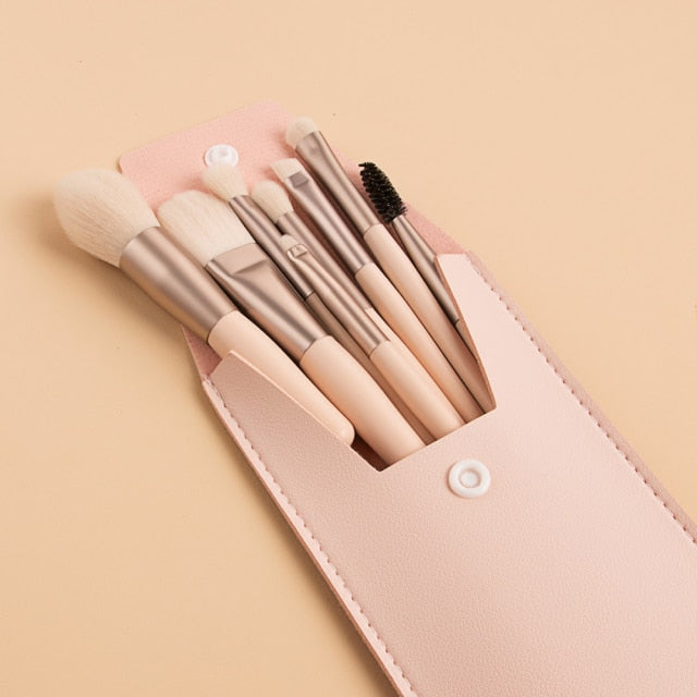 NandE 8pcs Portable Makeup Brushes Set