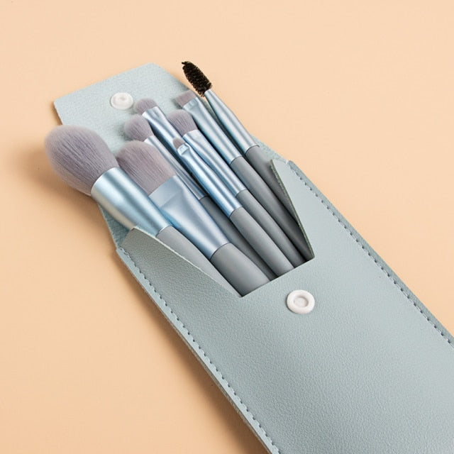 NandE 8pcs Portable Makeup Brushes Set