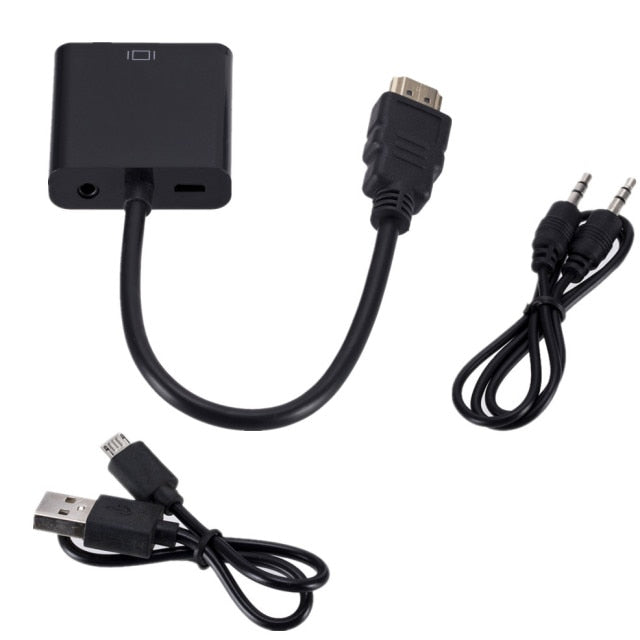 HD 1080P HDMI To VGA Cable Converter