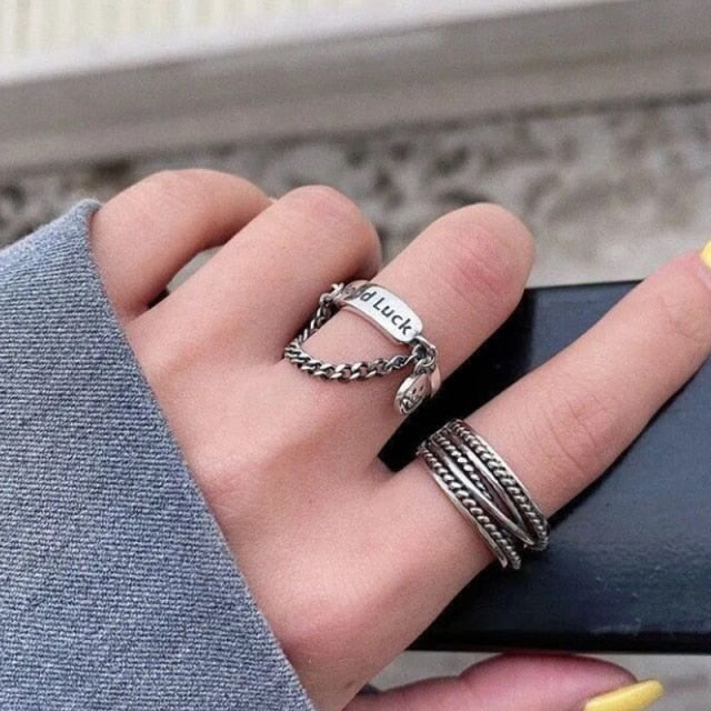 Cool Hip Pop Rings Multi-layer