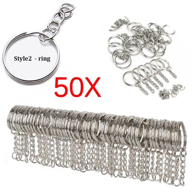 Silver Plated Metal Blank Keyring Keychain