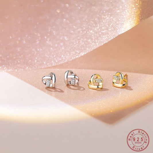 2022 Sterling Silver Heart Stud Earrings